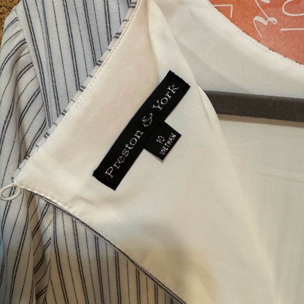 NWT Preston & York Navy and White Striped Dress 10 - Picture 7 of 8